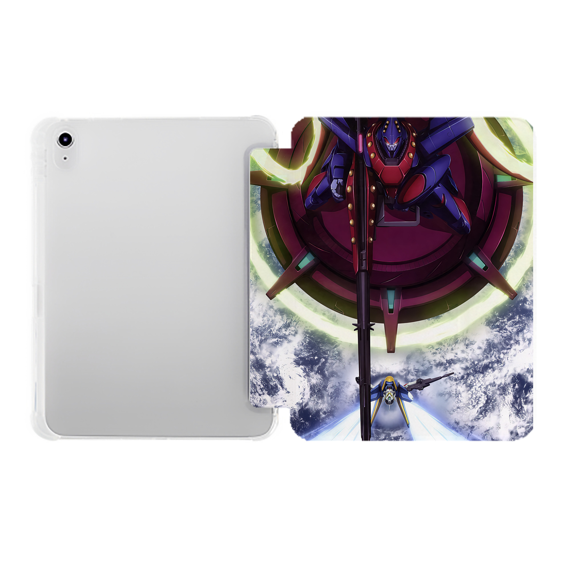 （画像用） 機動戦士ガンダム Mobile Suit Gundam IPad ケース ペン収納付き 三つ折りスタンド PUレザー×シリコン 対応機種9.5/10.5/10.9インチ